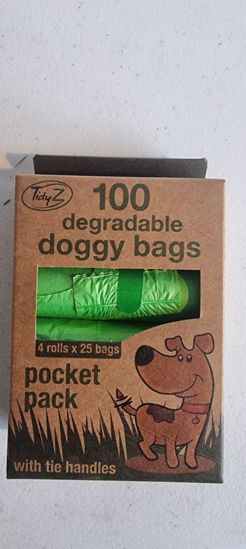 100 degradable doggy poo bags